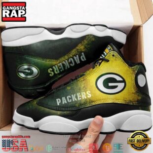 Green Bay Packer NFL Big Logo Football Team 3 Air Jordan 13 Sneaker Shoes - Gift For Fans