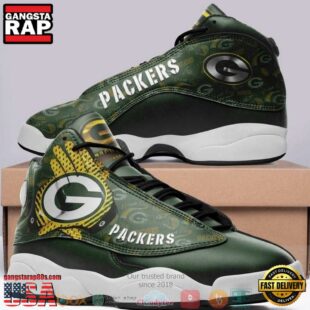 Green Bay Packer NFL Big Logo Football Team 4 Air Jordan 13 Sneaker Shoes - Gift For Fans