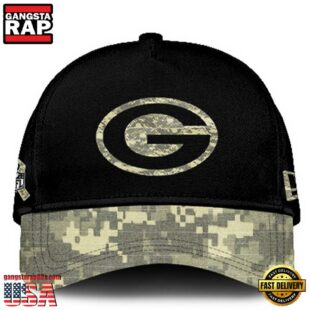 Green Bay Packers 2024 Salute to Service Club Black Camo Cap Gift For Veteran