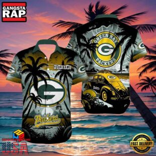 Green Bay Packers Hawaiian Shirt Customizable Palm Tree