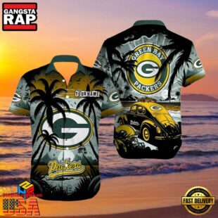 Green Bay Packers Hawaiian Shirt Customizable Palm Tree