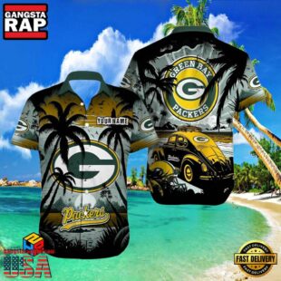 Green Bay Packers Hawaiian Shirt Customizable Palm Tree