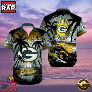 Green Bay Packers Hawaiian Shirt Customizable Palm Tree