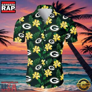 Green Bay Packers Hawaiian Shirt Floral Button Up