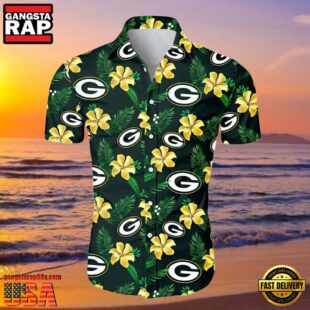 Green Bay Packers Hawaiian Shirt Floral Button Up