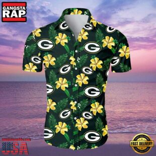 Green Bay Packers Hawaiian Shirt Floral Button Up