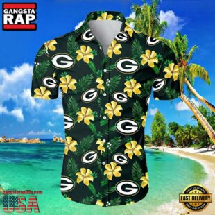 Green Bay Packers Hawaiian Shirt Floral Button Up