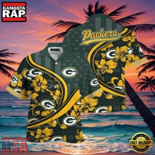 Green Bay Packers Hawaiian Shirt Hibiscus