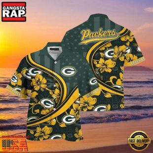 Green Bay Packers Hawaiian Shirt Hibiscus