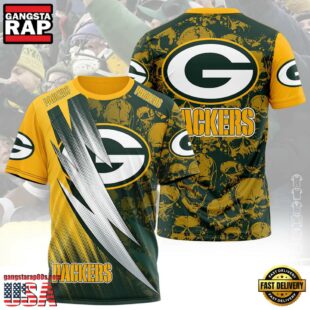 Green Bay Packers Logo All Over Print T-Shirt For Fans