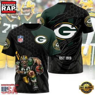 Green Bay Packers Mascot All Over Print T-Shirt For Fans