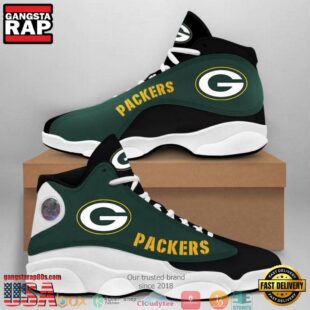 Green Bay Packers NFL Big Logo Football Team Air Jordan 13 Sneaker Shoes - Gift For Fans