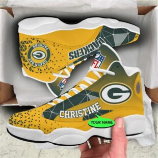 Green Bay Packers NFL Personalized Jordan 13 Shoes