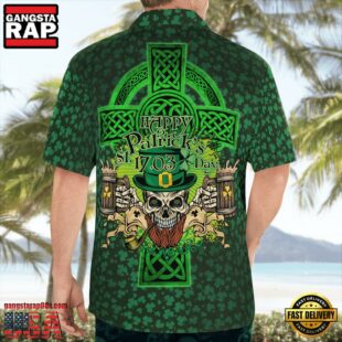 Happy St. Patrick'S Day Cool Skull And Beer Hawaii Shirt