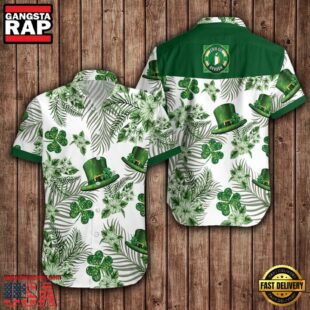 Hawaiian Aloha Shirts, Irish St Patrick'S Day Green Hat And Shamrock Hawaiian Shirt For Men