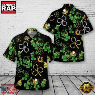 Hockey Ball Shamrock St Patricks Day Hawaiian Shirt