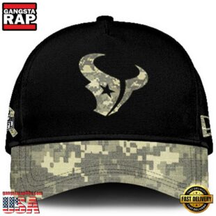 Houston Texans 2024 Salute to Service Club Black Camo Cap Gift For Veteran