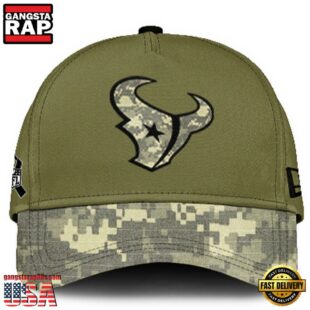 Houston Texans 2024 Salute to Service Club Green Camo Cap Gift For Veteran