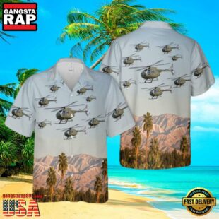 Hughes Oh-6 Cayuse U.S Army Summer Hawaiian Shirt