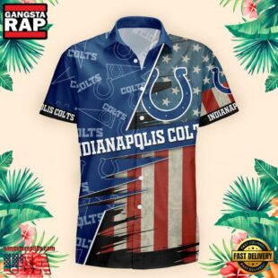 Indianapolis Colts US Flag Pattern Hawaiian Shirt