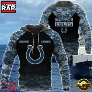 Indianapolis Colts U.S. Navy NWU Camouflage Cutsom Name Hoodie