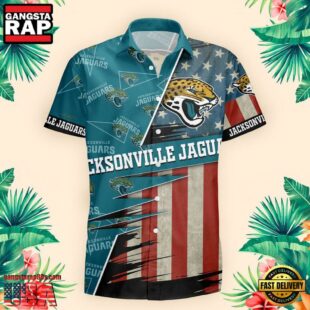 Jacksonville Jaguars US Flag Pattern Hawaiian Shirt