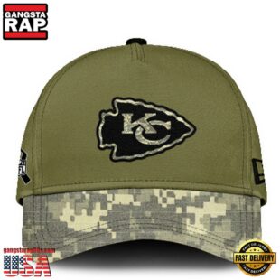 Kansas City Chiefs 2024 Salute to Service Club Green Camo Cap Gift For Veteran