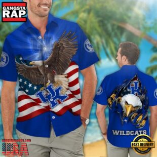 Kentucky Wildcats Eagle US Flag Hawaiian Shirt