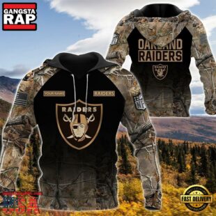 Las Vegas Raiders Personalized Your Name Hunting Camo Hoodie