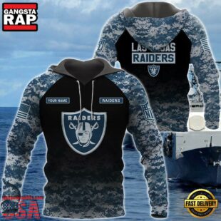 Las Vegas Raiders U.S. Navy NWU Camouflage Cutsom Name Hoodie