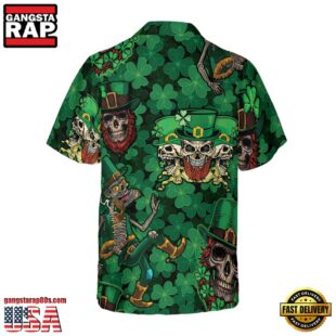 Leprechaun Skull Happy Saint Patrick'S Day Hawaiian Shirt