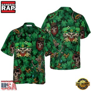 Leprechaun Skull Happy Saint Patrick'S Day Hawaiian Shirt