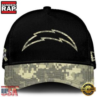 Los Angeles Chargers 2024 Salute to Service Club Black Camo Cap Gift For Veteran