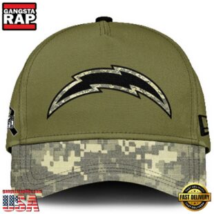 Los Angeles Chargers 2024 Salute to Service Club Green Camo Cap Gift For Veteran