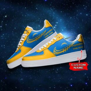 Los Angeles Chargers NFL Personalized Air Force Sneaker