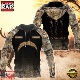 Los Angeles Chargers Personalized Hoodie Camo Hunting Perfect Gift