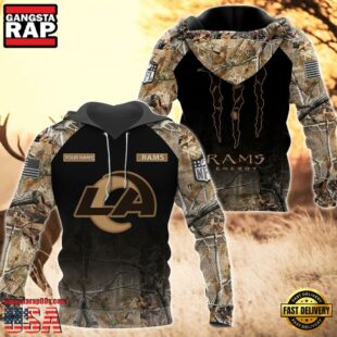 Los Angeles Rams Personalized Hoodie Camo Hunting Perfect Gift