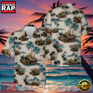 M3A1 Stuart American Army Tank Hawaiian Shirt