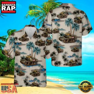 M3A1 Stuart American Army Tank Hawaiian Shirt