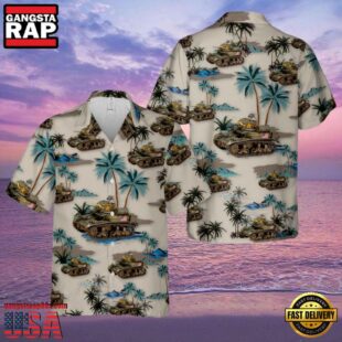 M3A1 Stuart American Army Tank Hawaiian Shirt