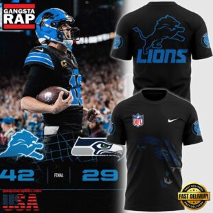 Men’s Pro Standard Black Detroit Lions Mashup Limited Edition T Shirt