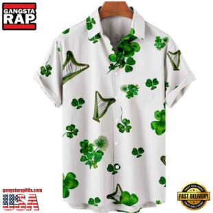 Mens St. Patrick'S Day 3D Hawaiian Shirt, Shamrock Shirt