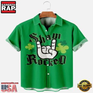 Mens St. Patrick'S Day Sham Rocked Printed Hawaiian Shirt