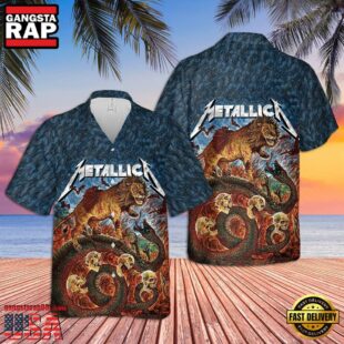 Metallica Zeb Love Lion Snake Short Sleeve Aloha Shirt