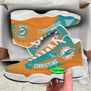 Miami Dolphins NFL Personalized Jordan 13 Shoes