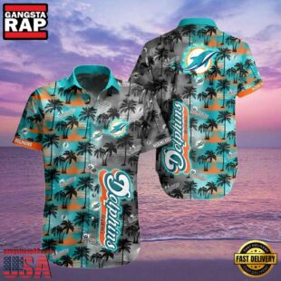 Miami Dolphins Twilight Palms Hawaiian Shirt