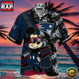 Mickey And Floral New England Patriots Hawaiian Shirt Look Cute