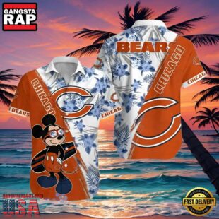 Mickey Chicago Bears Hawaiian Shirt Orange