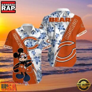 Mickey Chicago Bears Hawaiian Shirt Orange