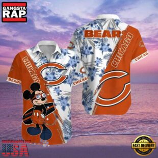 Mickey Chicago Bears Hawaiian Shirt Orange